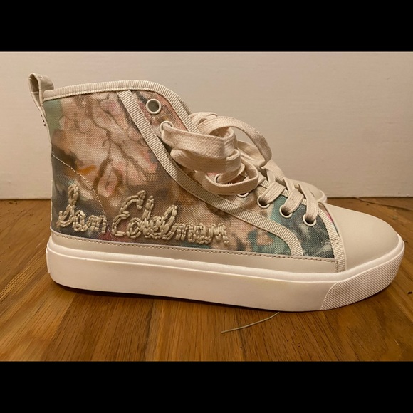 Sam Edelman Colorful Pink Hightop Sneakers - Picture 4 of 6